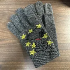 スヌーピー 手袋 グレー