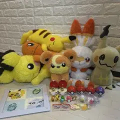 ポケモン　ぬいぐるみまとめ売り　ピカチュウ　ヒトカゲ　ミミッキュ　アローラロコン
