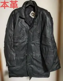 本革 羊革 レザー ジャケット コート 黒 ヴィンテージ【送料無料】