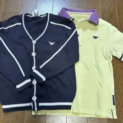 ARMANI JUNIOR アルマーニ カーディガン ネイビー ＋ポロシャツ