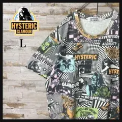 1278 U【希少デザイン】ヒステリックグラマー☆ヒスガール 豪華総柄Ｔシャツ