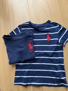 2枚Set POLO RALPH LAUREN ネイビー ストライプ Tシャツ