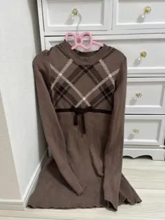 GRL チェック柄ニットミニワンピース