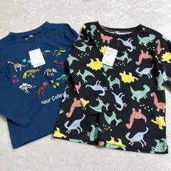 新品 恐竜柄長袖TシャツロンT2枚セット100cm 男の子こども服