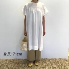 HOUSE OF LOTUS ウォッシュリネンワンピース M・ホワイト