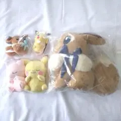 イーブイ一番くじ ぬいぐるみ ピカチュウ&ミュウぬいぐるみ タッセル 5点セットのサムネイル