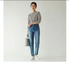 美品 タグ付き MADISONBLUE クロップド デニムパンツ カットオフ