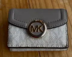 マイケルコース 三つ折り財布 グレー/ホワイト