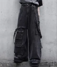 ERAR】3wayルーズシルエットハイギミックサスペンダーカーゴデニム