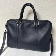 定価25万 ダンヒル ハムステッド ブリーフケース レザー 上品 ネイビー