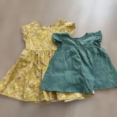 100 90 ワンピース　カットソー　2枚セット