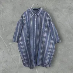 【k7604】USA古着ドッカーズ90s当時物ボタンダウンストライプ半袖シャツ