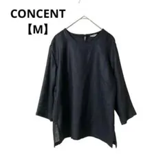 ヴィンテージ CONCENT ブラウス カットソー 透け感 シアー 七部袖【M】