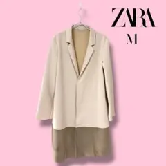 【美品・値下コメOK】ZARAバイカラーロングジャケットM