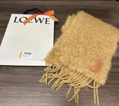 LOEWE モヘアウールマフラー　ブラウン　キャメル