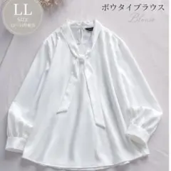 GALLORIA ギャラリア ボウタイブラウス 長袖 LLサイズホワイト美品白