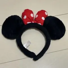 ミニーマウス カチューシャ 赤い水玉リボン
