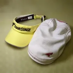 TourStage イエローバイザーとホワイトハンチングセット