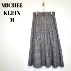 フレアスカート レディース M チェック グレー ロング 上品 きれいめ