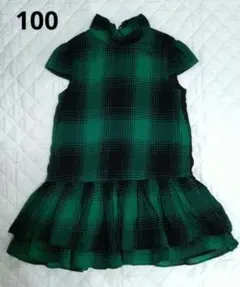 【最終価格】100サイズ 3T ポロラルフローレン ワンピース 緑 半袖