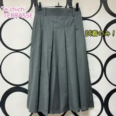 再値下げ！　テチチ テラス ♪ プリーツスカート ミディ丈 ♪ 試着のみ グレー
