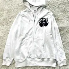 ユナイテッドアスレ ジップアップパーカー kyouichiyaロゴプリント 白Lのサムネイル