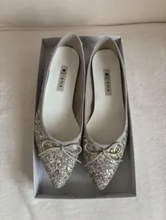 【超美品】DIANA グリッター フラットシューズ
