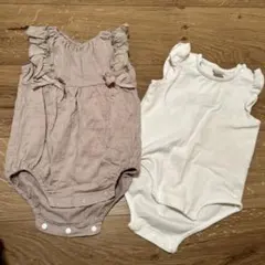 petit main フリルロンパース 80cm2点セット