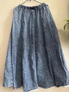 デニムフレアロングスカート