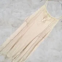 ✨ROXY ロキシー 【L】キャミソールワンピース 刺繍 レース アイボリー 白