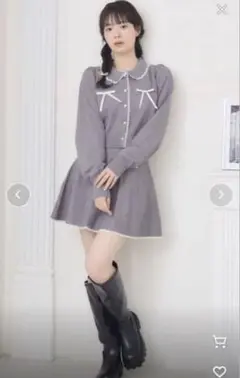 emsexcite RETRO GIRL ニット セットアップ グレー