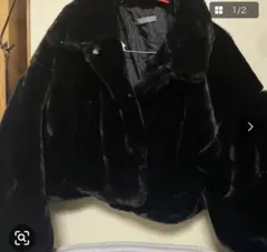 黒 ファーショートコート