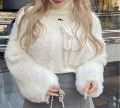 【完売品】 NICE CLAUP フェザーショートカーディガン