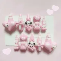 【現品】♡ネイルチップ 地雷系 平成女児 量産型 ピンク 猫♡