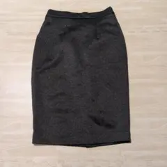 アクアガレージ　ダークグレー タイトスカート ひざ丈　オフィス　事務