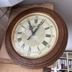 木製円形掛時計 約33cm