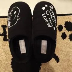 スヌーピーサンダルブラックＬ