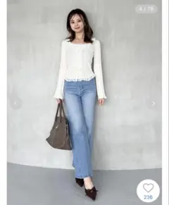 スナイデル【00サイズあり】Sustainableストレッチフレアデニムパンツ