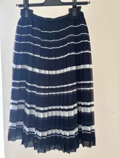 human woman シフォンボーダースカート グレーのサムネイル