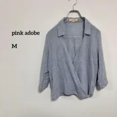 pink adobe ピンクアドベストライプ ラップシャツ M c681③のサムネイル