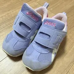 ASICS キッズスニーカー 紫 アシックス　ピンク　白　スクスク