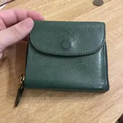 IL BISONTE 二つ折り財布 グリーン レザー レディース 小物 メンズ