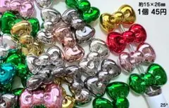 ♢穴あり♢カラフルビーズ♢リボン♢メタリック♢かわいい♢りぼん♢ビーズボールペン