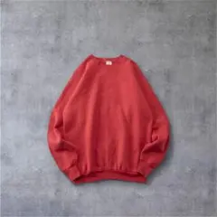 USA製 90s フルーツ 無地ラグランスウェット XL 赤