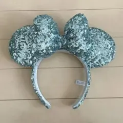 ディズニー カチューシャ スパンコール ブルー ミニー