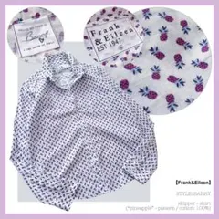 フランク＆アイリーン【希少カラー×“パイン”総柄／綿100%】スキッパー•シャツ