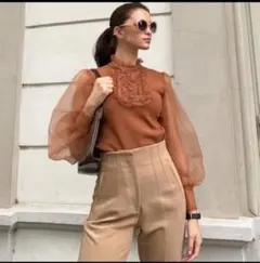 レース　シースルー　ブラウス