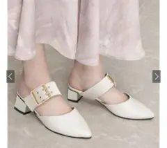 GRL ポインテッドトゥミュールパンプス zr1008 アイボリー