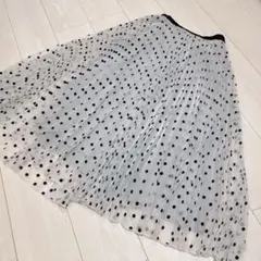 ドレスレイブ　シースルー ドットフロッキー　プリーツスカート　36サイズ