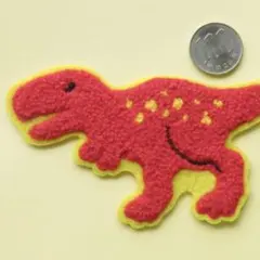 ふわふわ 恐竜 アイロン ワッペン アップリケ もこもこ mk-15 パイル